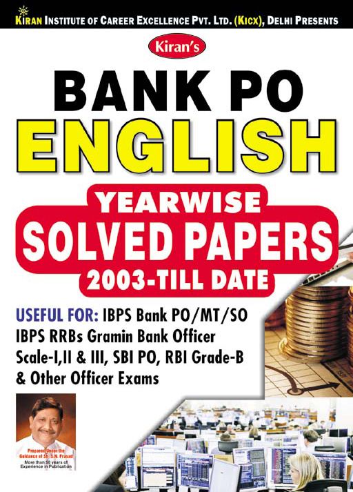 Kirans Bank PO English Yearwise Solved Papers 2003 – Till Date – English